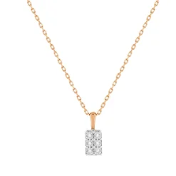 Collier or 375 rose diamants 45 cm