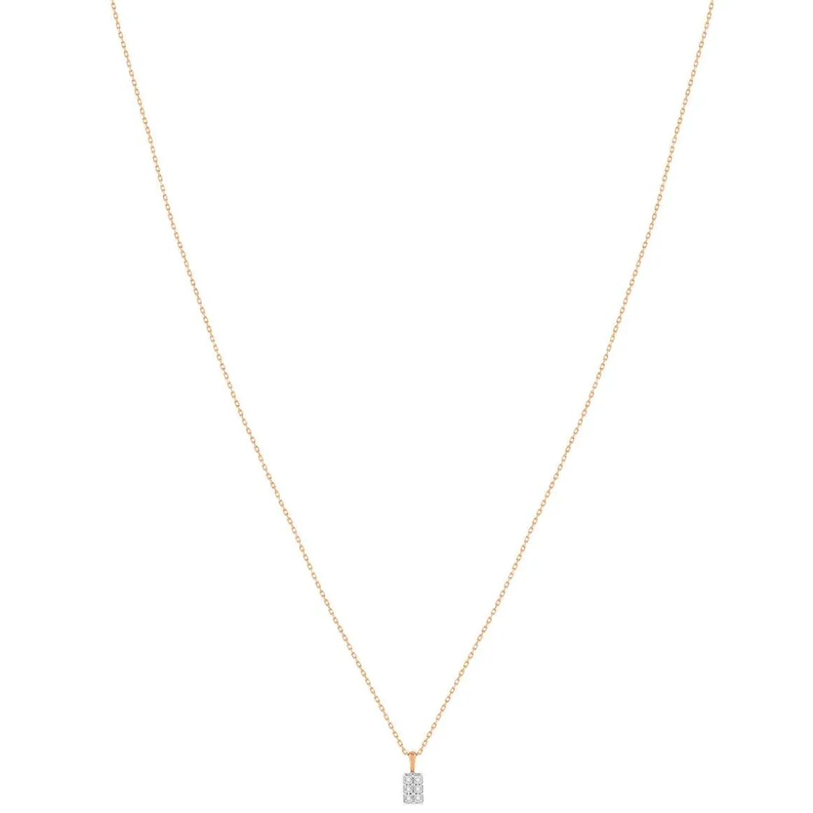 Collier or 375 rose diamants 45 cm