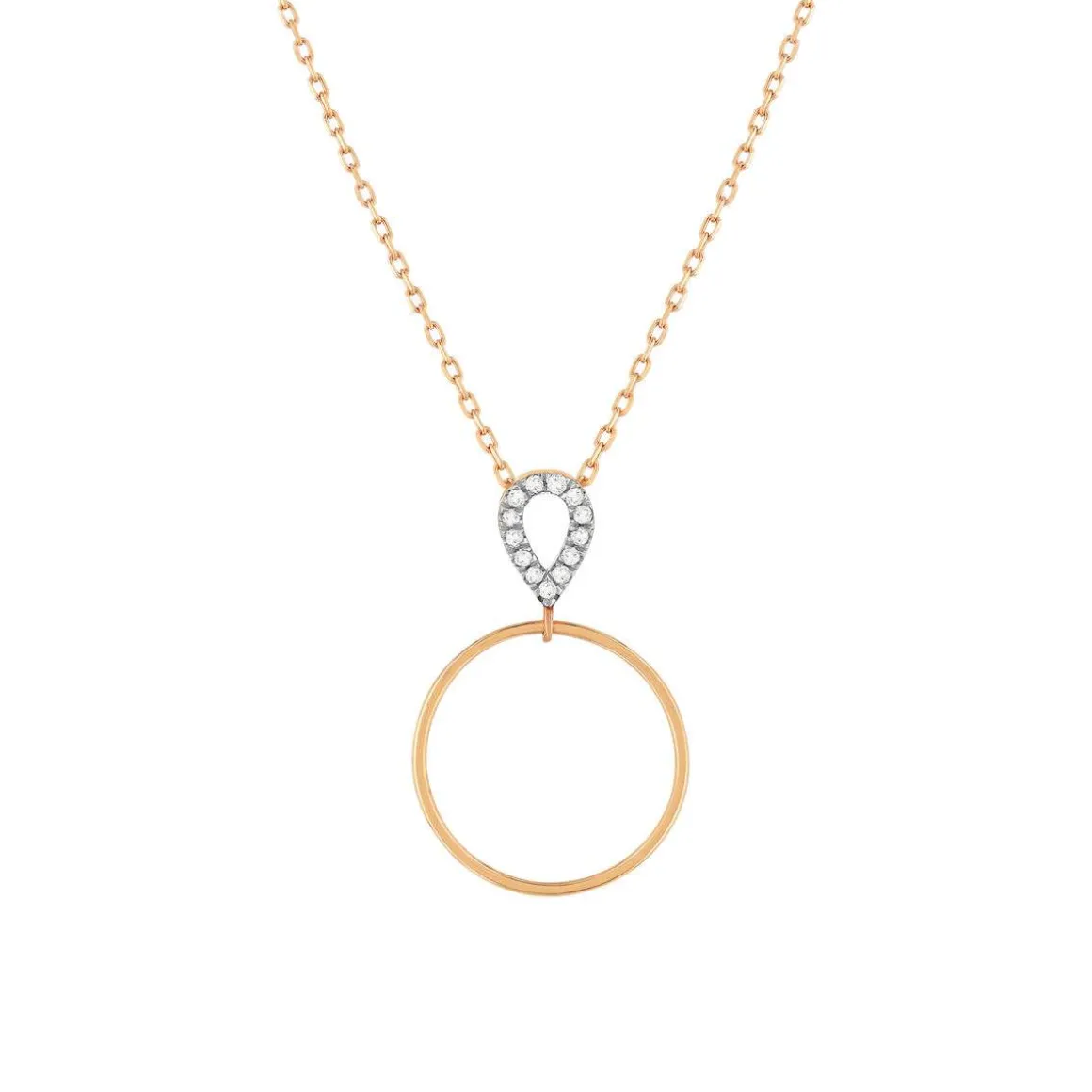 Collier or 375 rose diamants, 45 cm