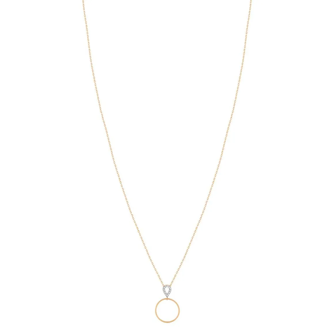 Collier or 375 rose diamants, 45 cm