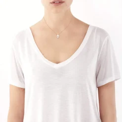 Collier or 375 rose pierre de lune et zirconia