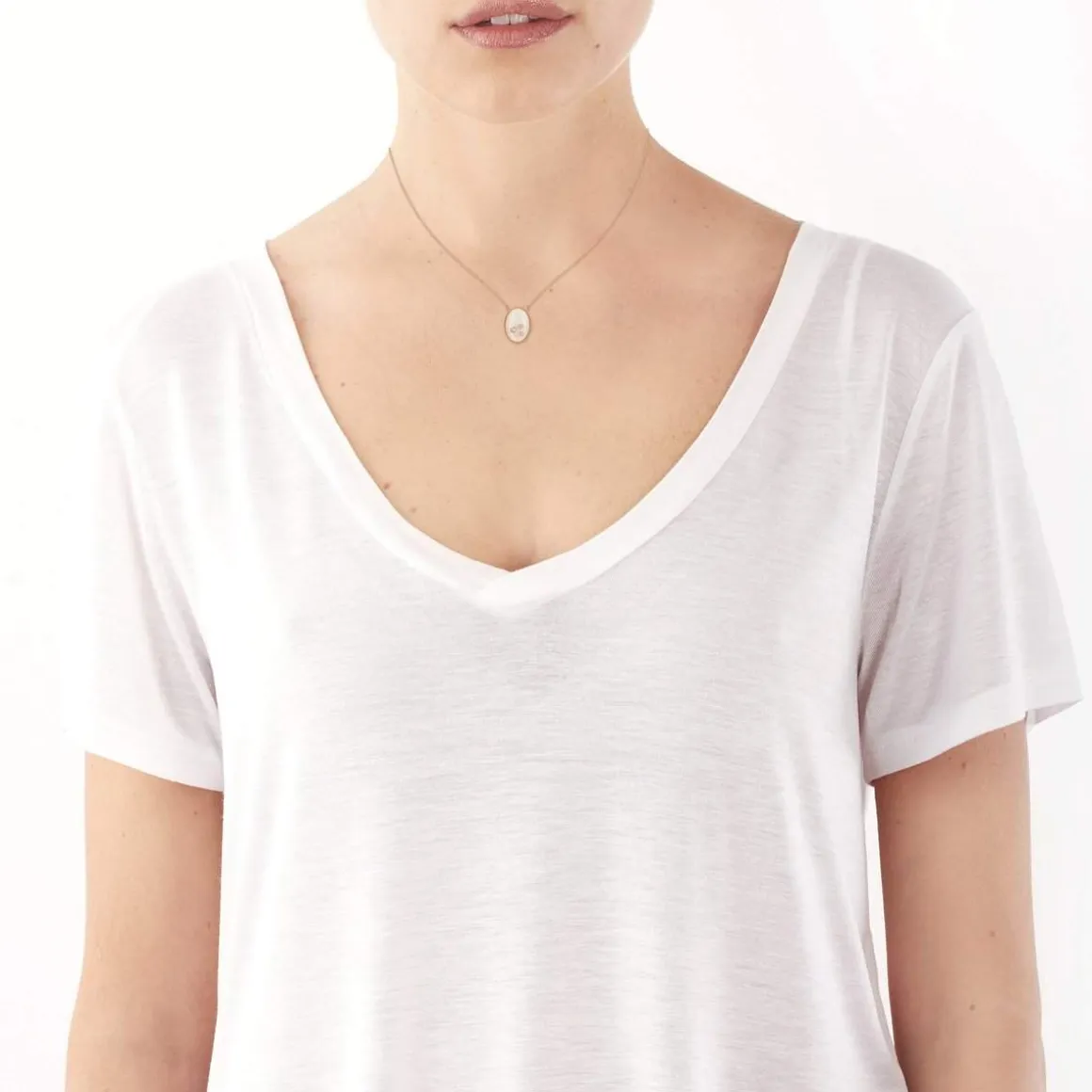 Collier or 375 rose pierre de lune et zirconia
