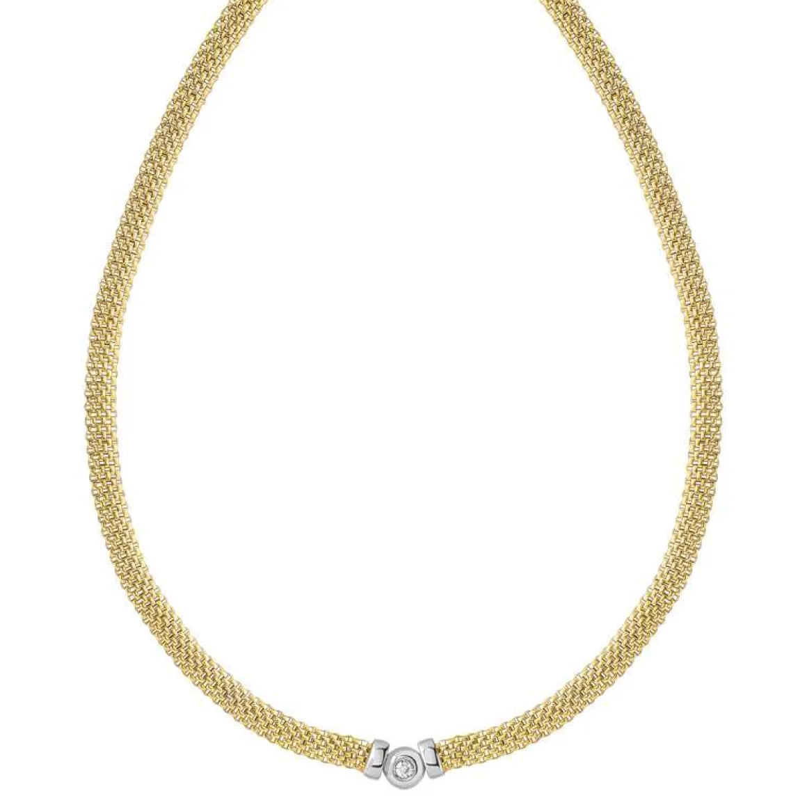 Collier 2 ors 750 diamant 43 cm