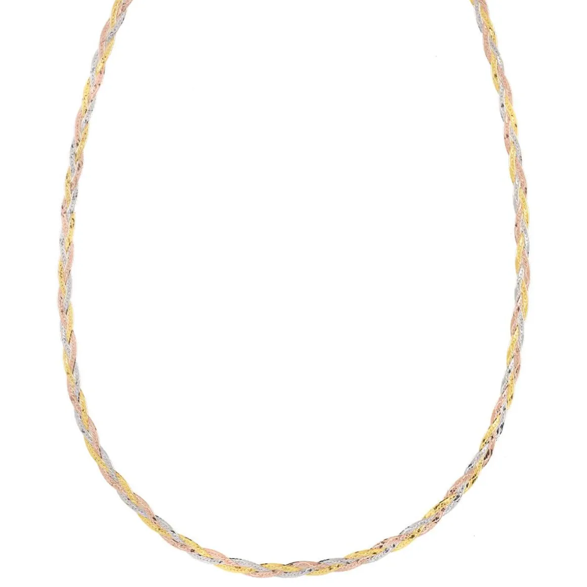 Collier 3 ors 375 tressé 42 cm