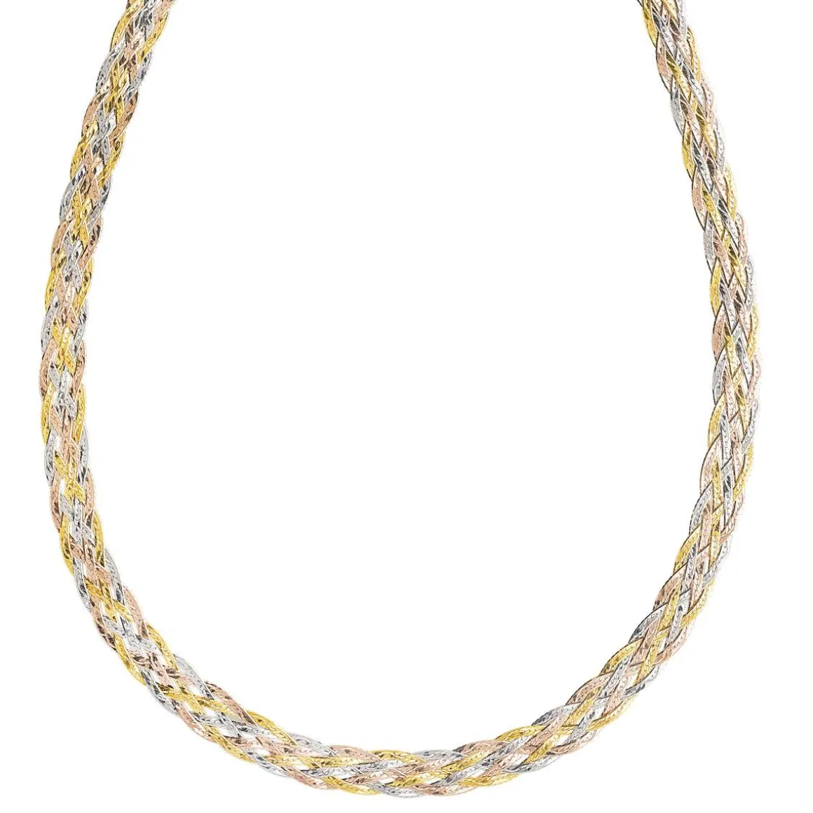 Collier 3 ors 375 tressé 43,5 cm
