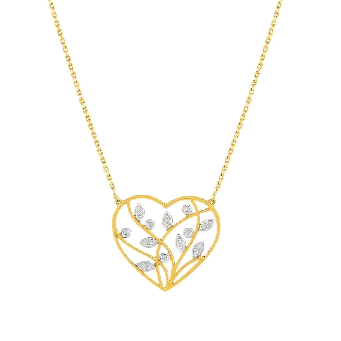 Collier or 375 2 tons coeur 42 cm