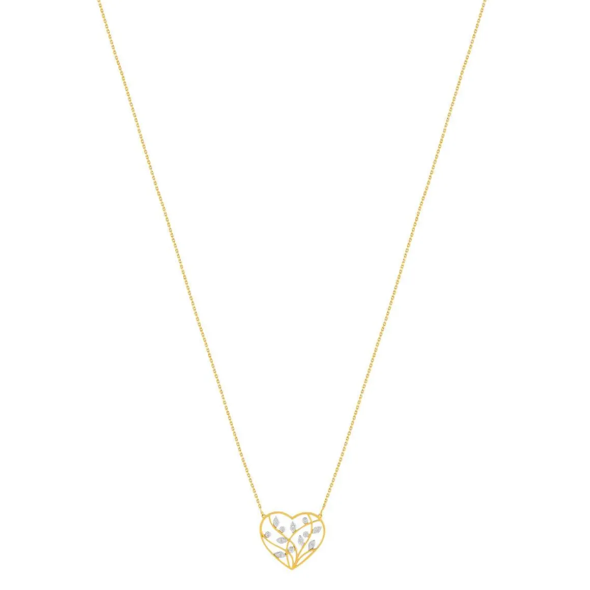 Collier or 375 2 tons coeur 42 cm