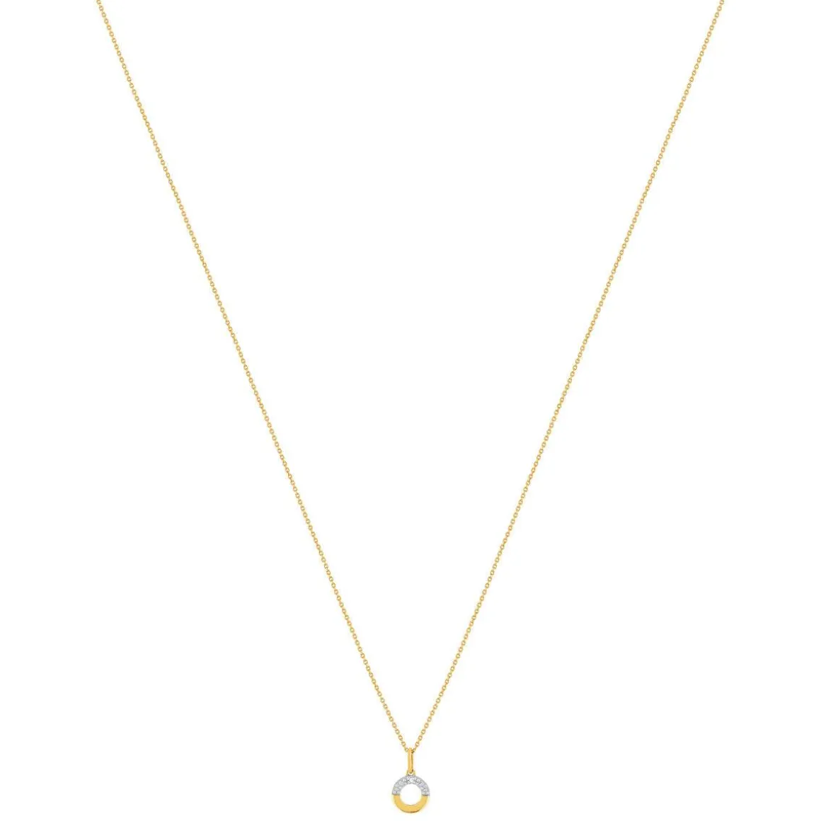 Collier or 375 2 tons diamant 45 cm