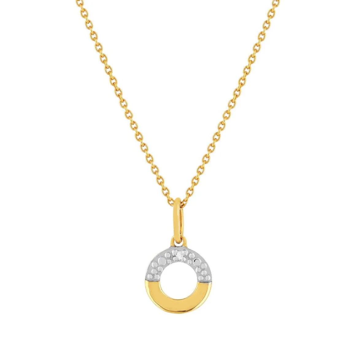 Collier or 375 2 tons diamant 45 cm