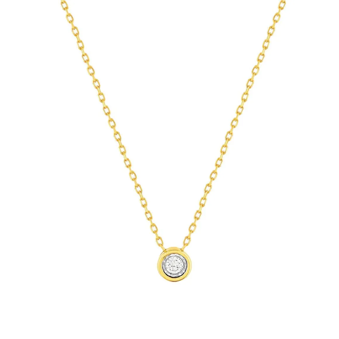 Collier or 375 2 tons diamants, 45 cm