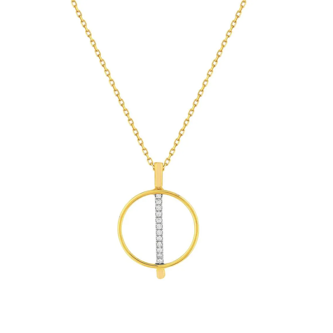 Collier or 375 2 tons diamants, 45 cm