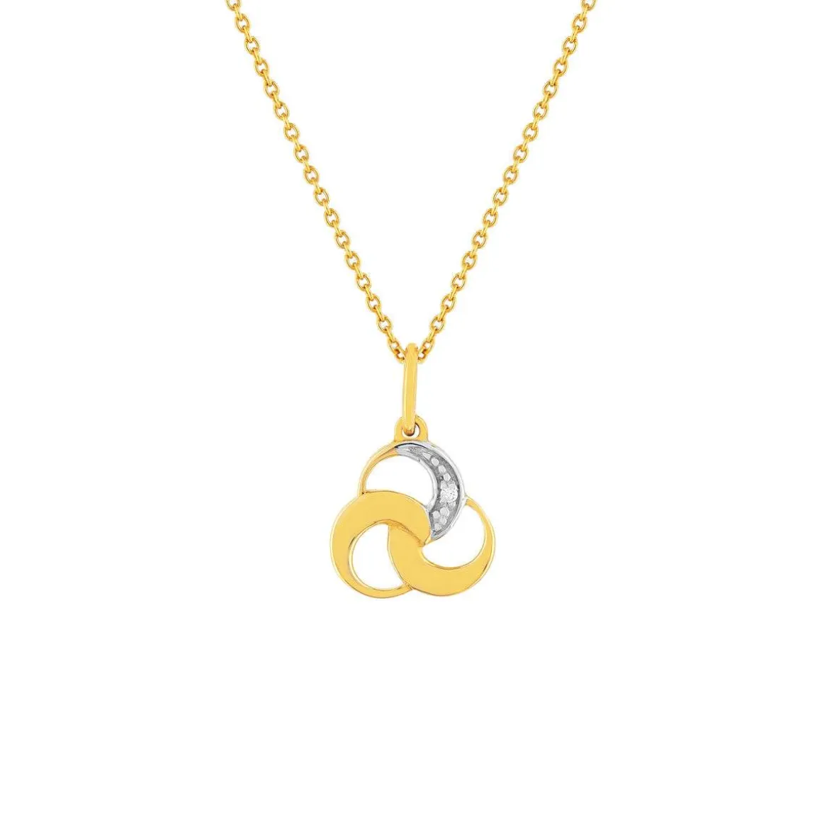 Collier or 375 2 tons diamants 45 cm