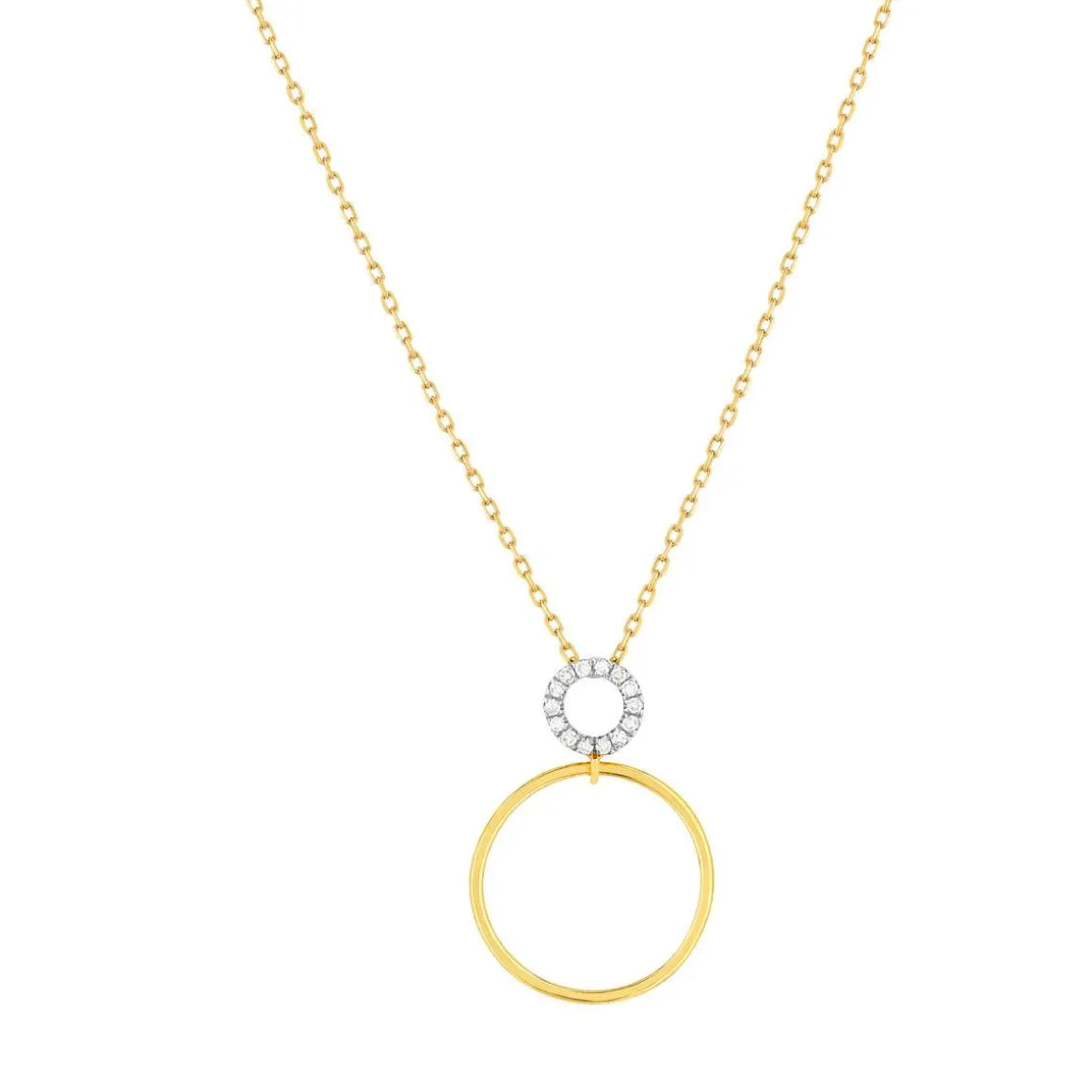 Collier or 375 2 tons diamants, 45 cm