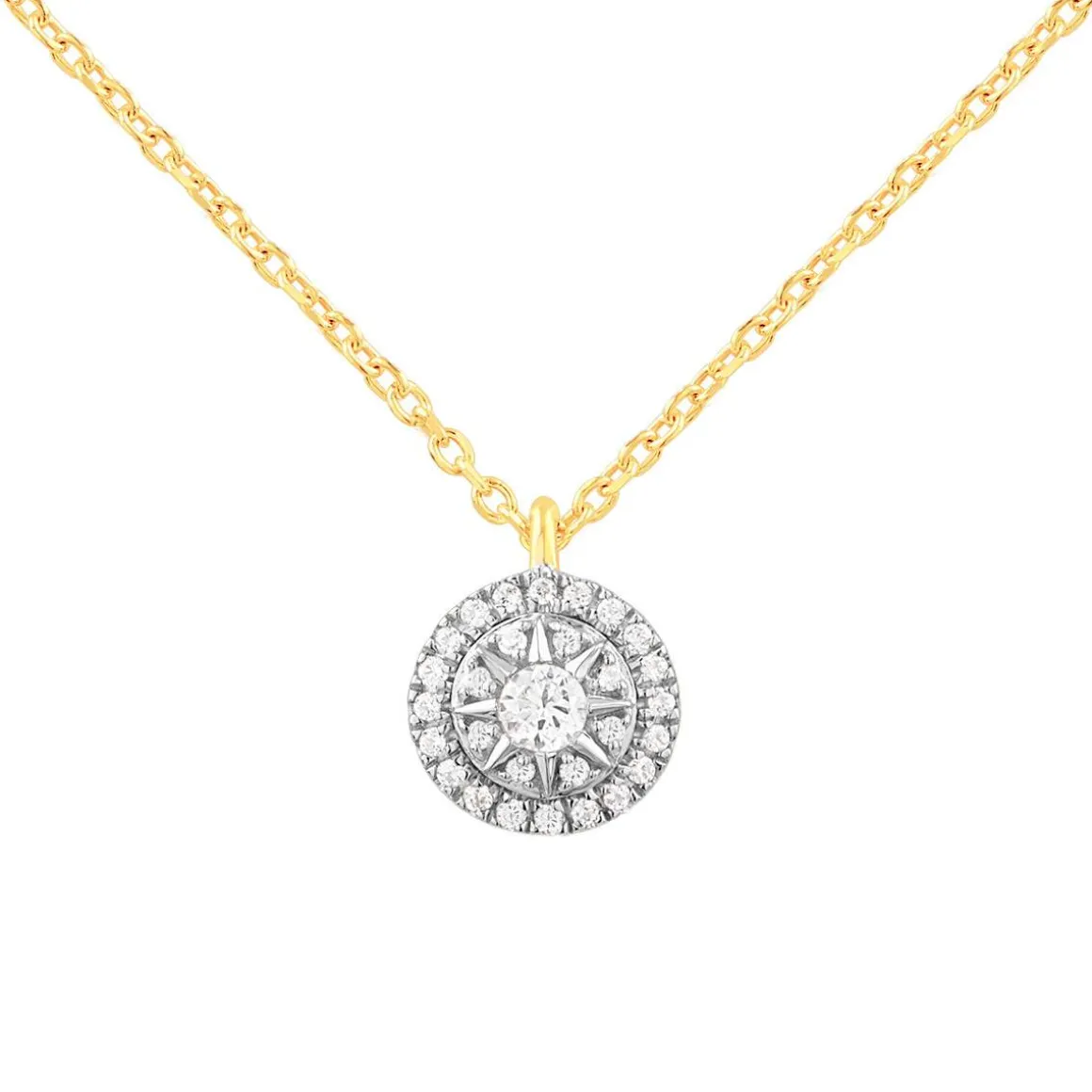 Collier or 750 2 tons diamants 0.045 ct 42cm