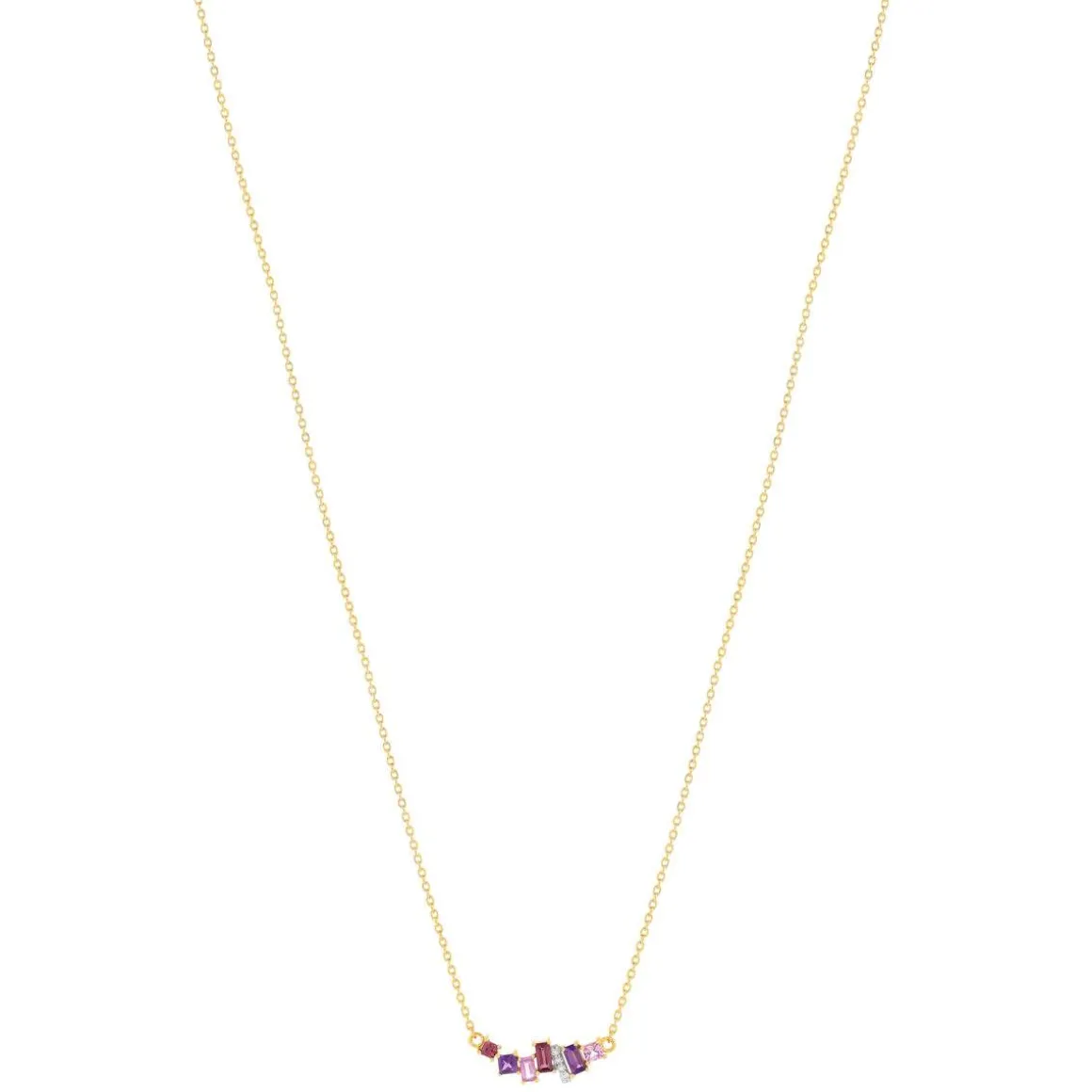 Collier or 375 2 tons diamants pierres précieuses et fines 45cm anneau de raccourcissement à 42cm