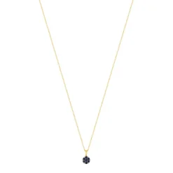 Collier or 375 2 tons fleur saphirs et diamants 45 cm