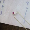 Collier or 375 2 tons rubis ovale et diamants 42 cm