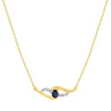 Collier or 375 2 tons saphir diamants 45 cm