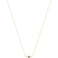 Collier or 375 2 tons saphir diamants 45 cm