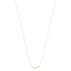Collier or 375 2 tons "V" diamants 42 cm