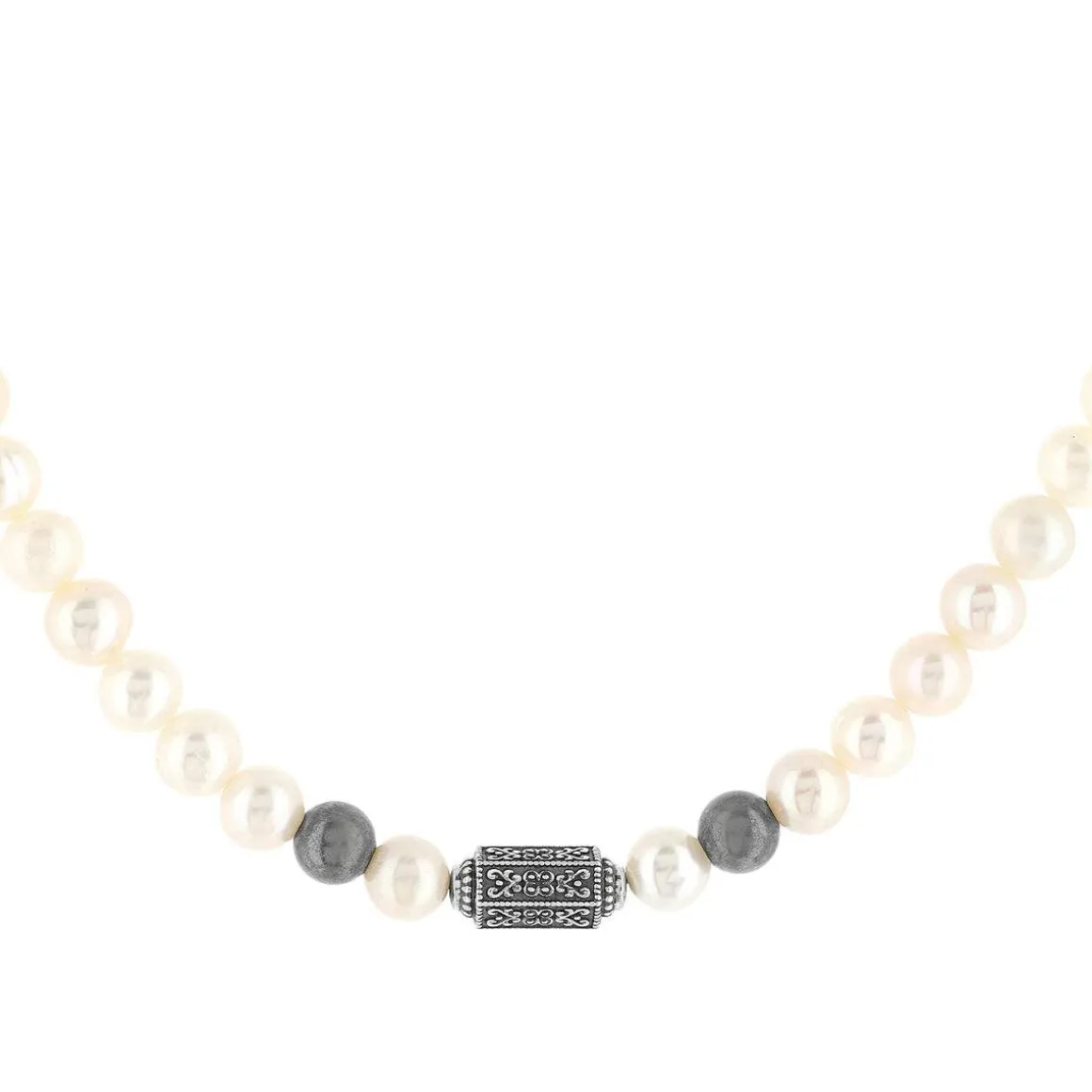 Collier perles de culture de Chine et perles argent 48cm