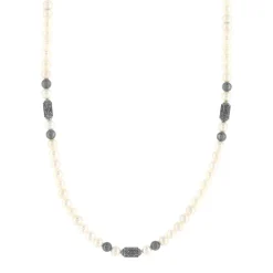 Collier perles de culture de Chine et perles argent 48cm