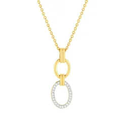 Collier plaque or 2 tons zirconias 45 cm