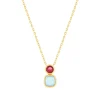 Collier plaqué or agate zirconia 45 cm