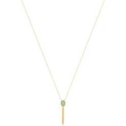 Collier plaqué or aventurine 45 cm