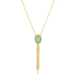 Collier plaqué or aventurine 45 cm