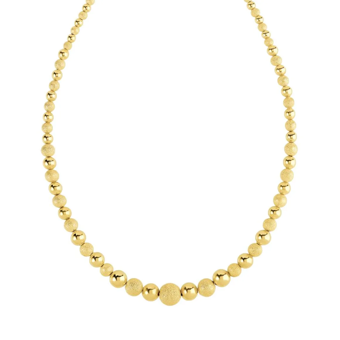 Collier plaqué or boules 45 cm
