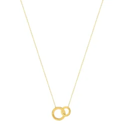 Collier plaqué or 2 cercles personnalisables entrelacés 45 cm