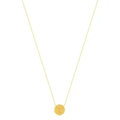 Collier plaqué or 45 cm médaille brossé motif oeil
