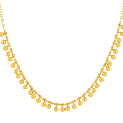 Collier plaqué or 40 à 45 cm pampilles boules