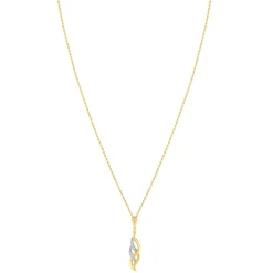 Collier plaqué or entrelacé zirconias 45 cm