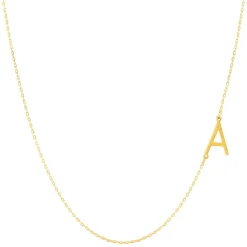 Collier plaqué or initiale 45cm