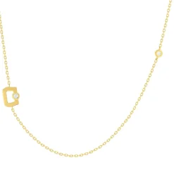 Collier plaqué or jaune boucles ajourées et zirconias