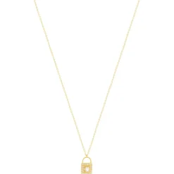 Collier plaqué or jaune cadenas et zirconias45cm
