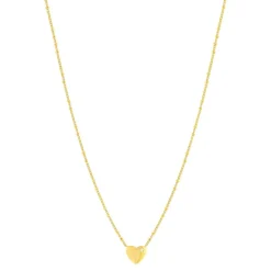 Collier plaqué or jaune coeur et zirconias45cm