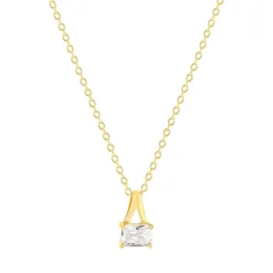 Collier plaqué or jaune et zirconias 45cm