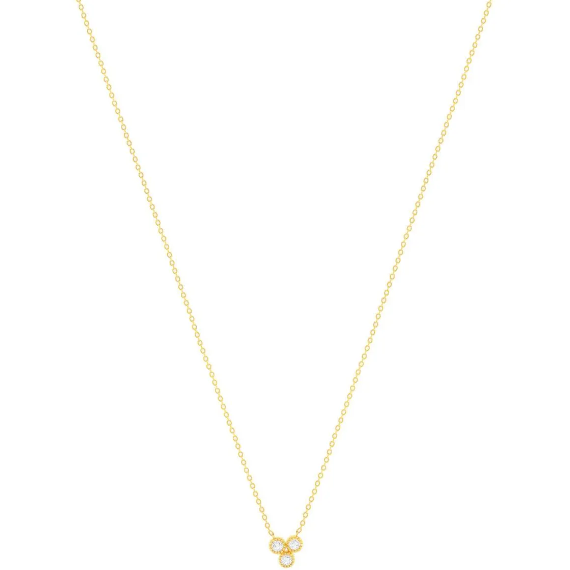 Collier plaqué or jaune et zirconias 45cm