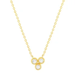 Collier plaqué or jaune et zirconias 45cm