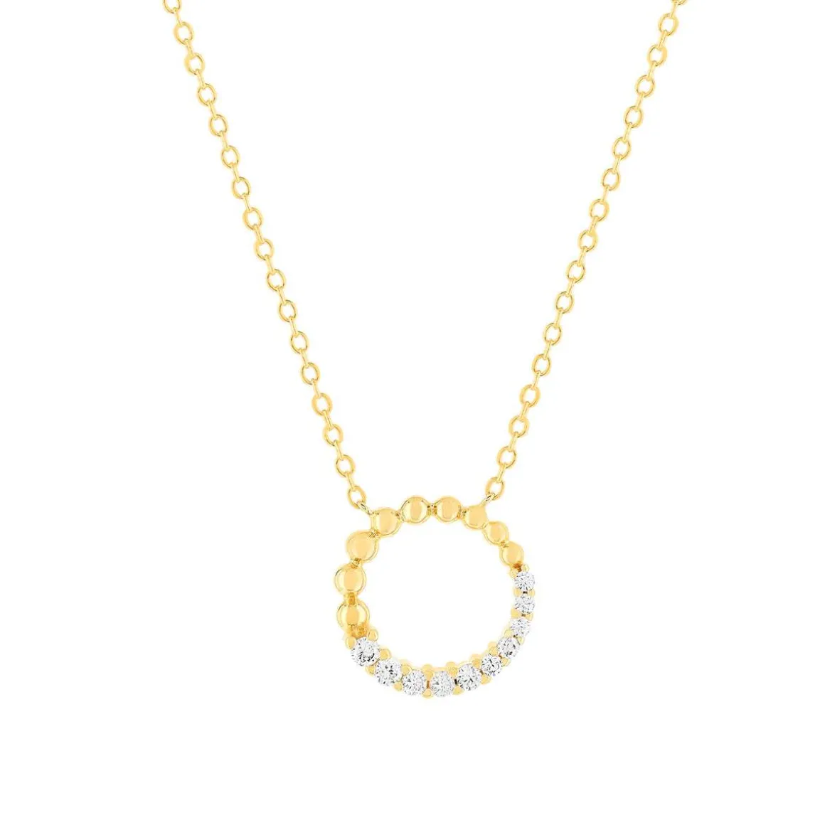Collier plaqué or jaune et zirconias 45cm
