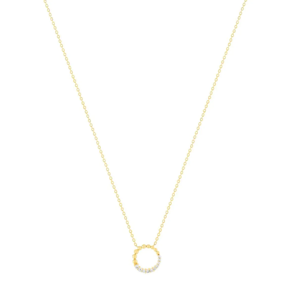 Collier plaqué or jaune et zirconias 45cm