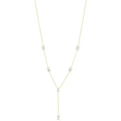 Collier plaqué or jaune et zirconias 45cm