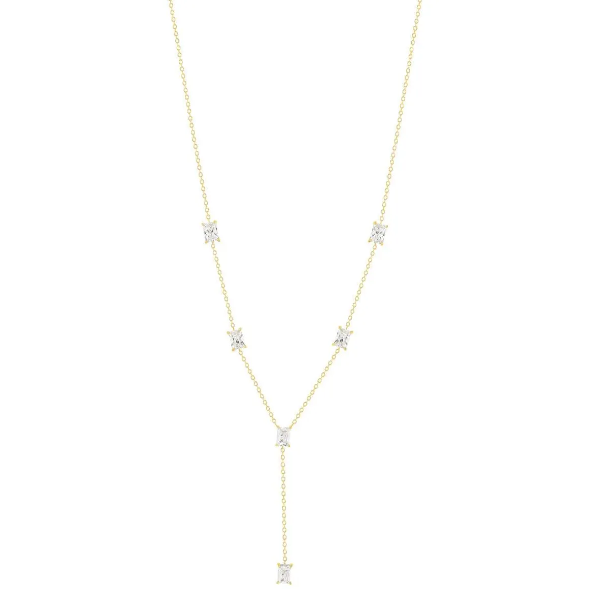 Collier plaqué or jaune et zirconias 45cm