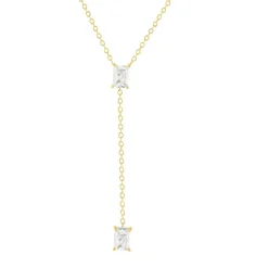 Collier plaqué or jaune et zirconias 45cm