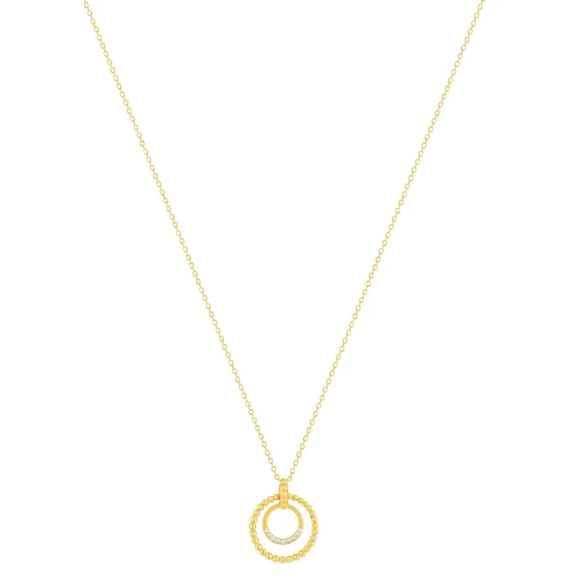 Collier plaqué or jaune et zirconias 45cm