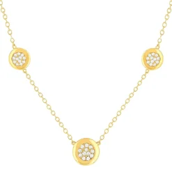 Collier plaqué or jaune et zirconias45cm