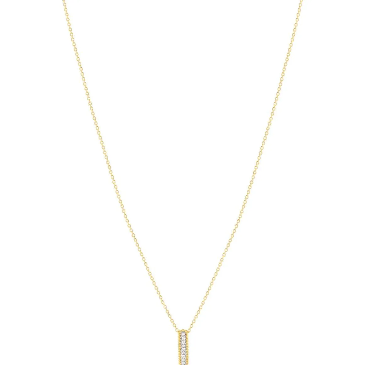 Collier plaqué or jaune et zirconias 45cm